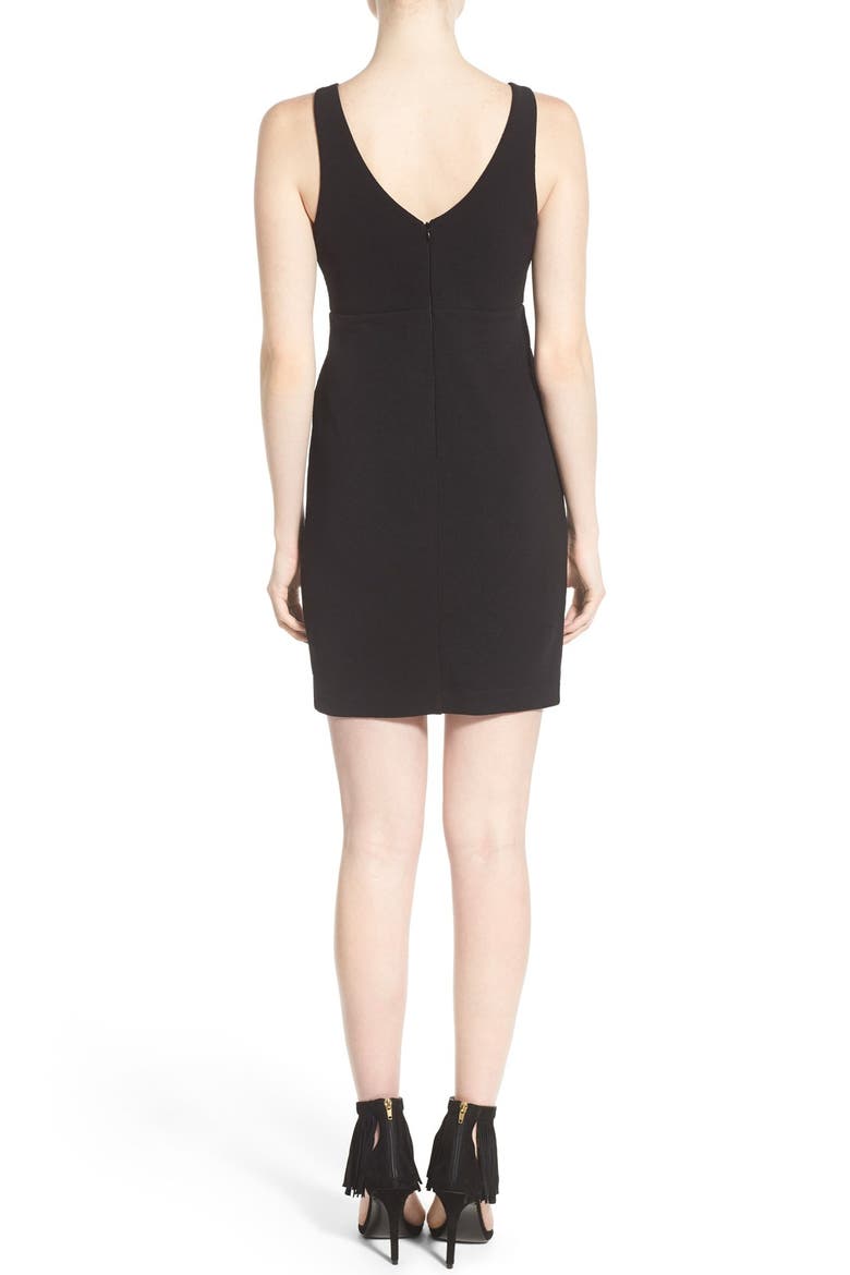V-Neck Sheath Dress, Alternate, color, BLACK