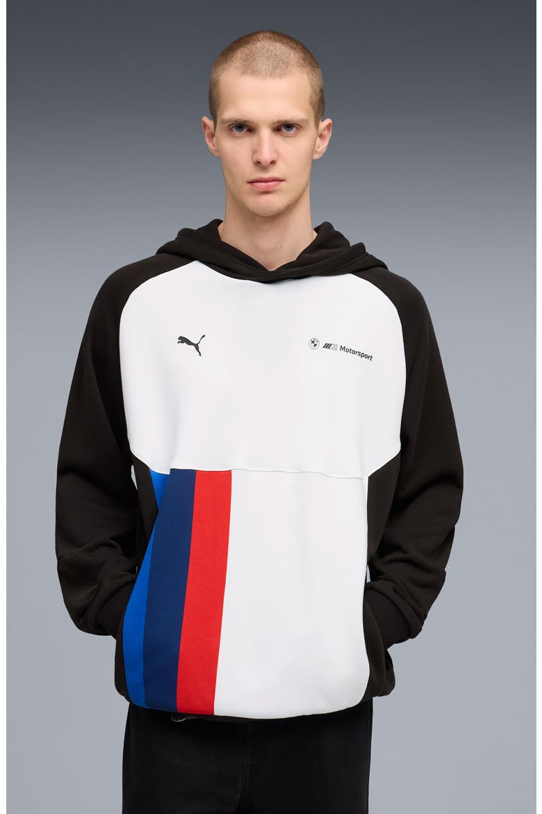 x BMW M Motorsport Pumatech-X Colorblock Hoodie, Alternate, color, PUMA BLACK