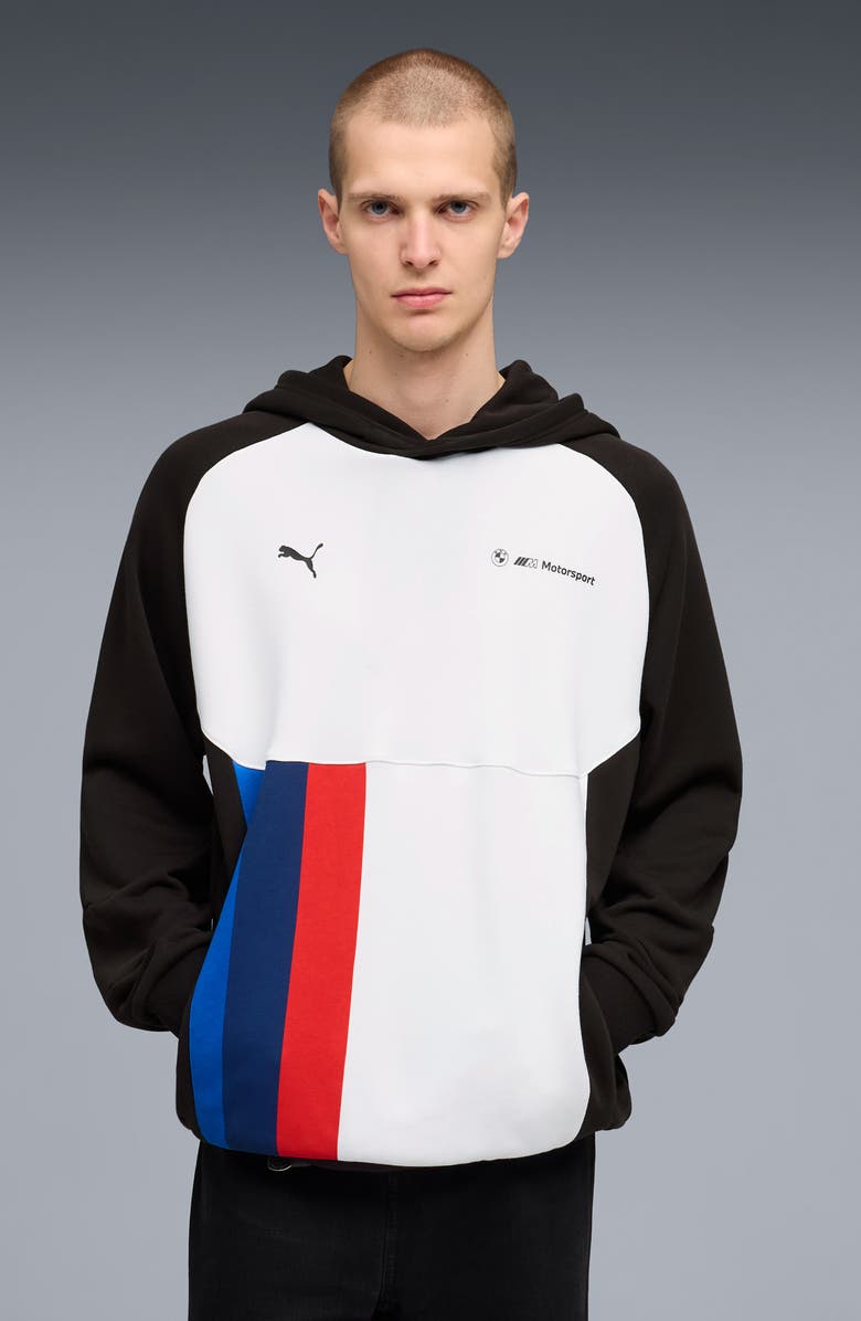 PUMA x BMW M Motorsport Pumatech-X Colorblock Hoodie, Alternate, color, Puma Black