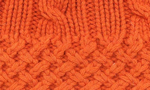 Portolano Chunky Cable Knit Beanie In Orange
