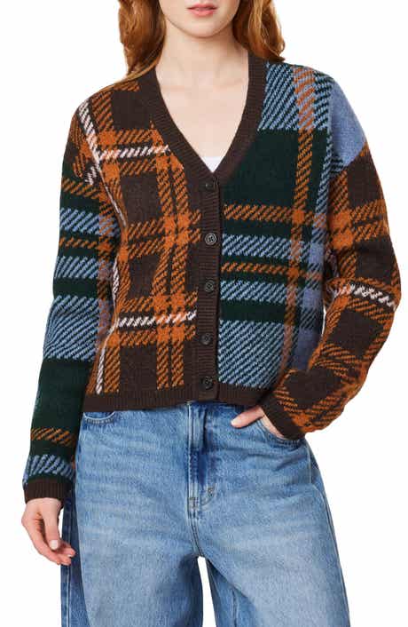Plaid V-Neck Cardigan