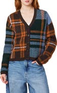 Scotch & Soda Plaid V-Neck Cardigan