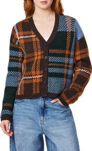 Scotch & Soda Plaid V-Neck Cardigan