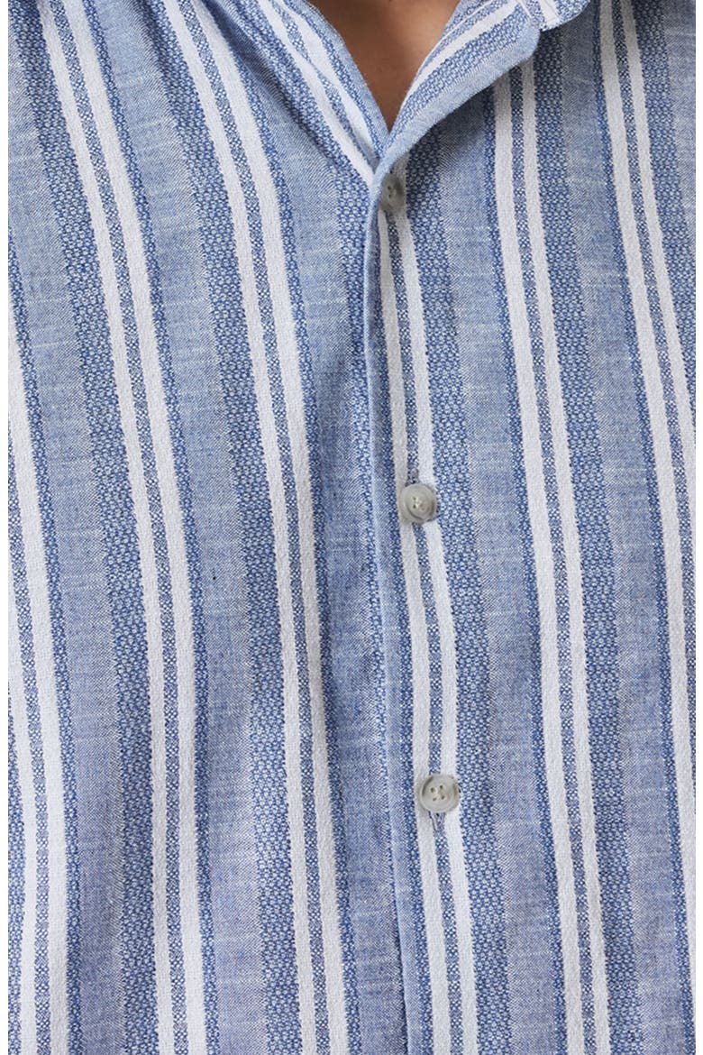 Daiki Stripe Short Sleeve Button-Up Shirt, Alternate, color, VINTAGE BLUE