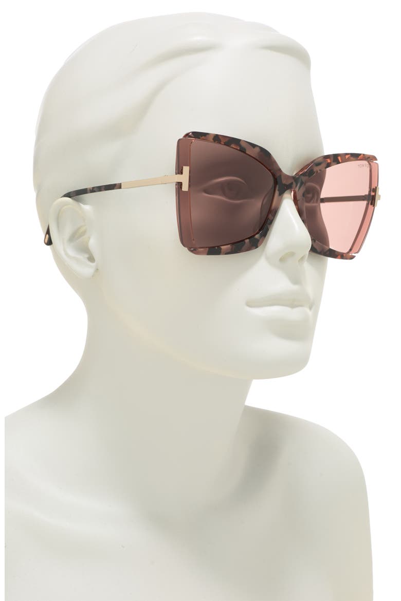 Gia 63mm Cat Eye Sunglasses, Alternate, color, COLOURED HAVANA / VIOLET