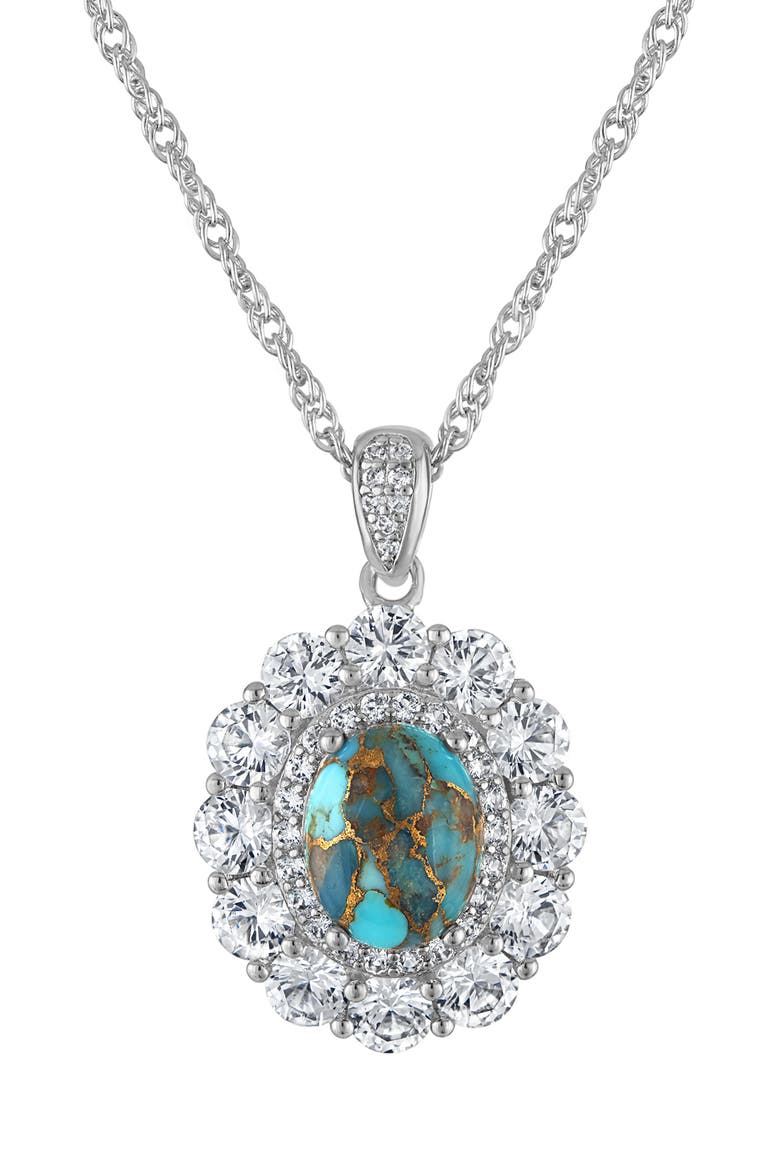 Turquoise Pendant Necklace, Main, color, WHITE