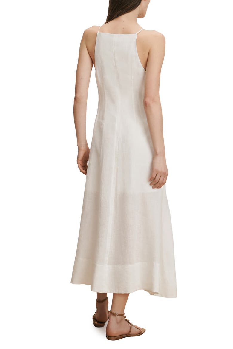 Georges Linen Button-Up Midi Sundress, Alternate, color, WHITE