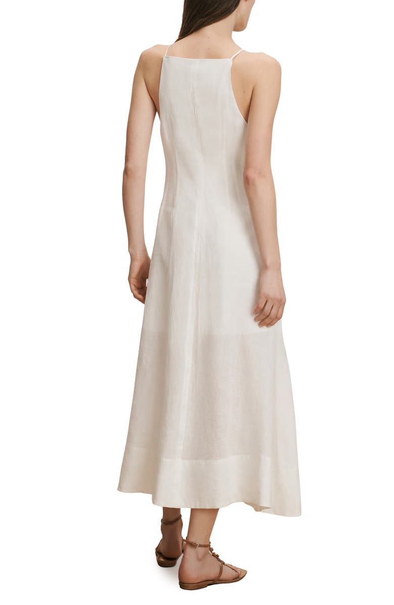 Veronica Beard Georges Linen Button-Up Midi Sundress, Alternate, color, White