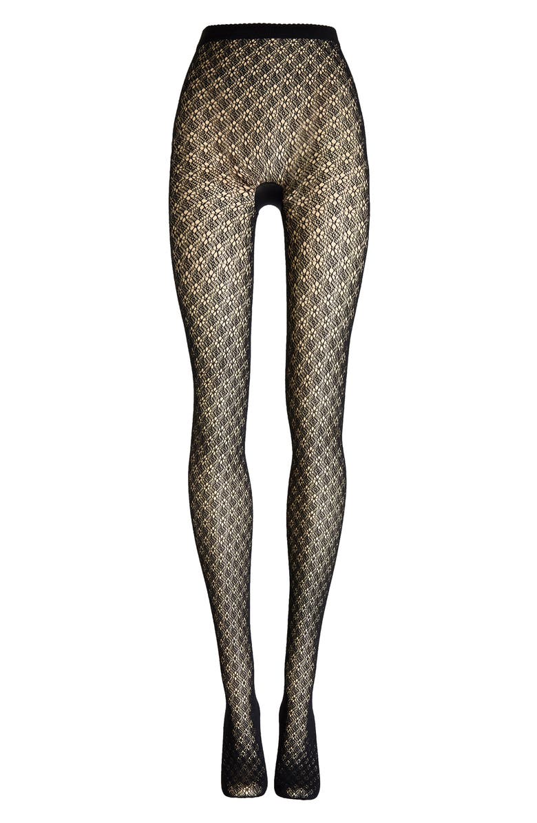Wolford Blossom Net Tights, Alternate, color, 
