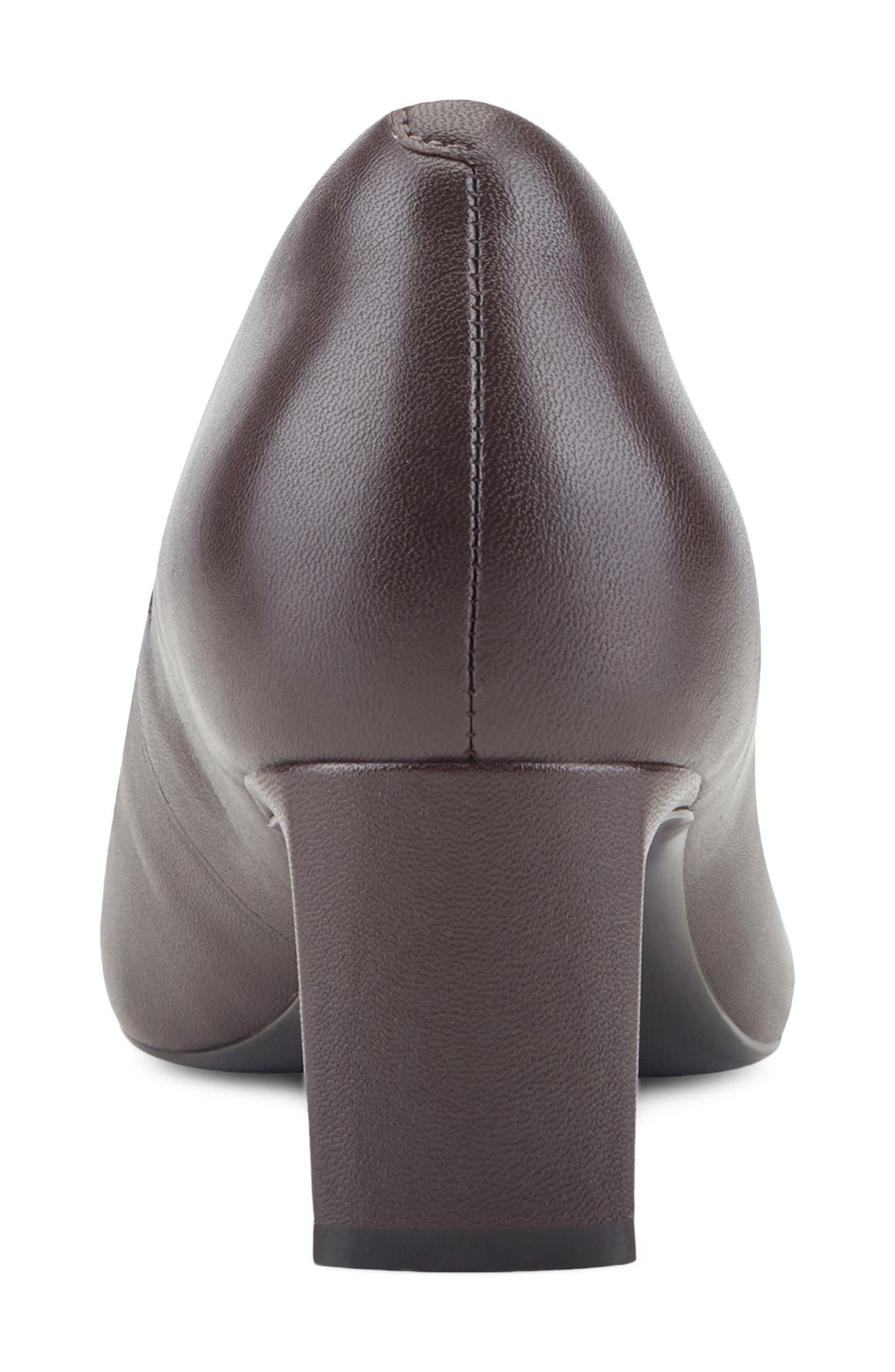 Merida Almond Toe Pump, Alternate, color, DARK BROWN SMOOTH