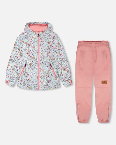 Two-Piece Mid-Season Mini Flower Print Outerwear Set (Baby)