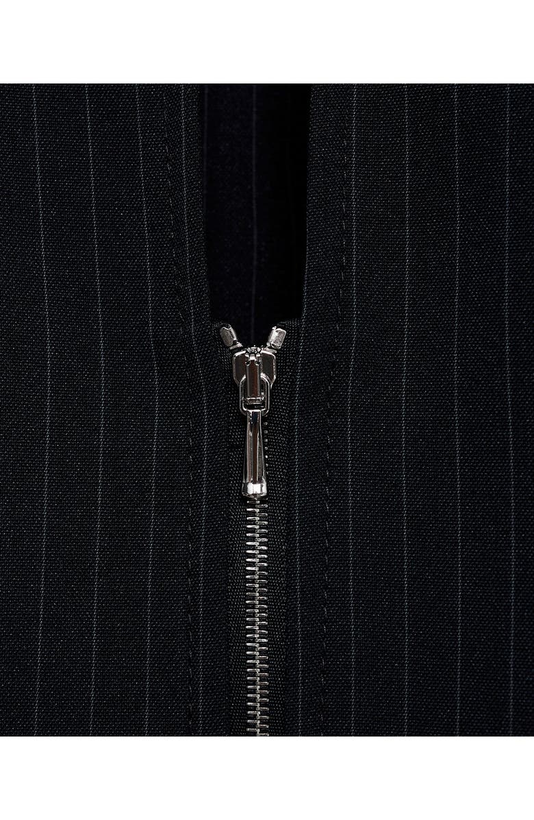 MANGO Pinstripe Zip Front Shirt, Alternate, color, 