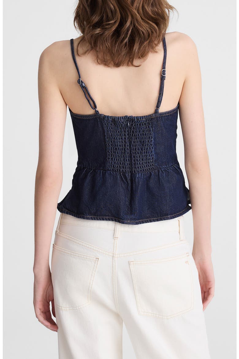 Sharona Ruched Denim Camisole, Alternate, color, RINSE WASH