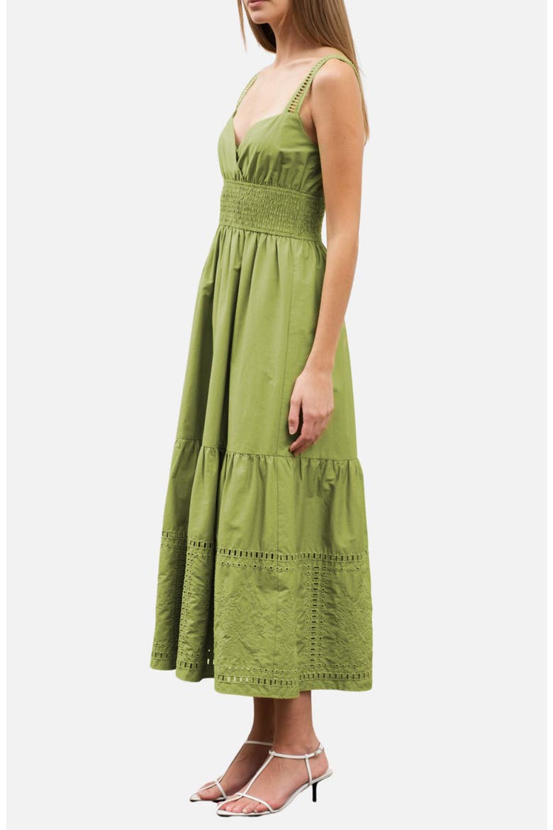 Sleeveless Tiered Midi Sundress, Alternate, color, GREEN