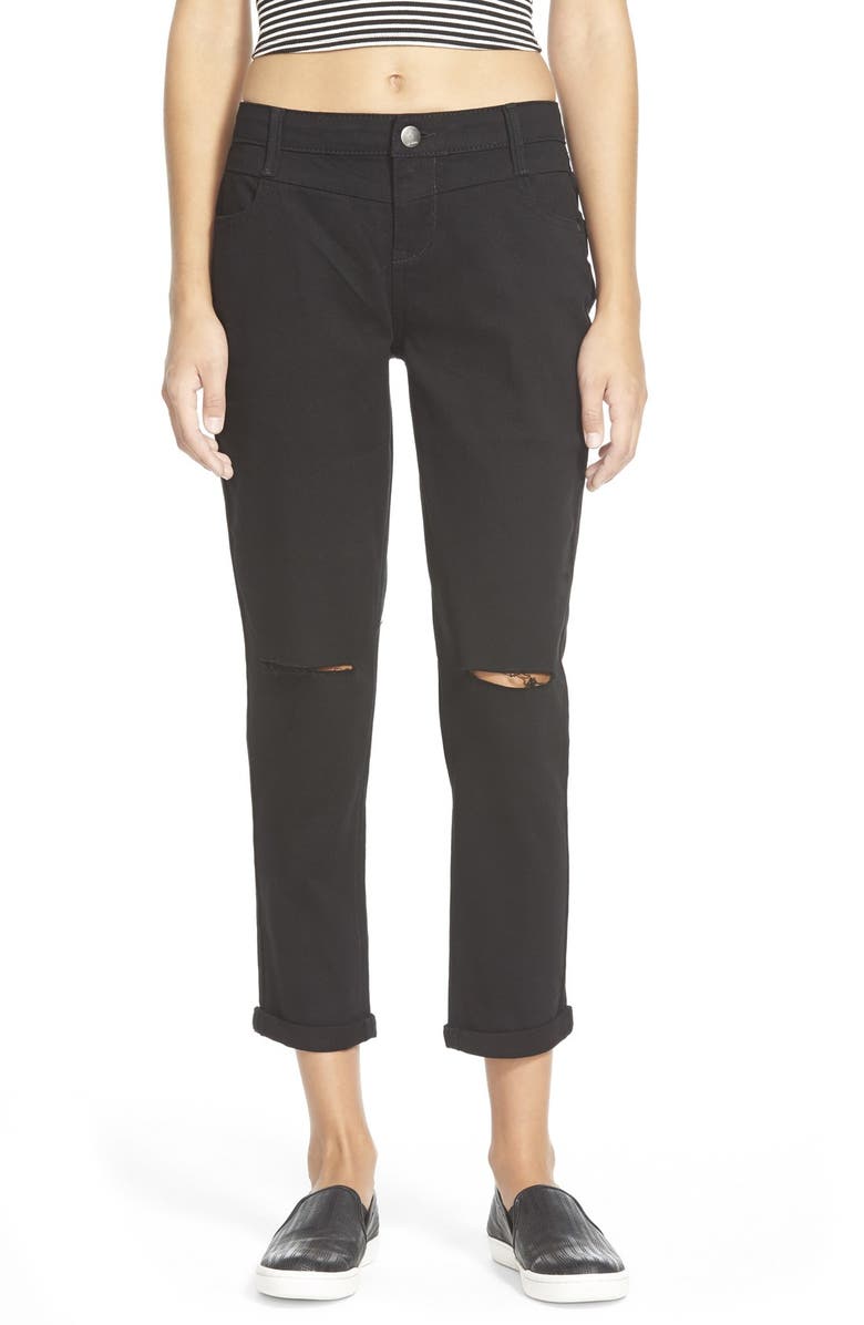 Generra Yoke Front Cuffed Girlfriend Jeans, Main, color, 