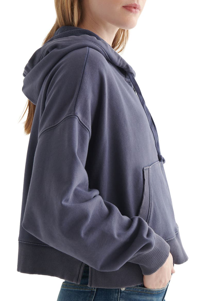 Boxy Zip Hooded Sweatshirt, Alternate, color, METROPOLIS