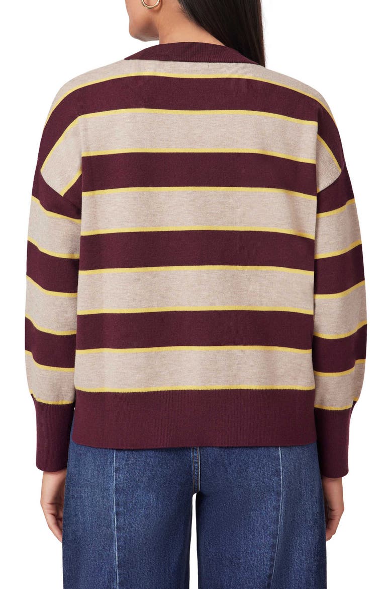 Stripe Crop Sweater, Alternate, color, WINETASTING/ HEATHER BROWN