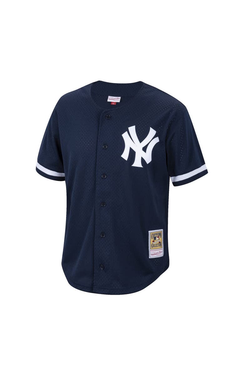 Mitchell & Ness Men's Mitchell & Ness Reggie Jackson Navy New York Yankees Cooperstown Collection Mesh Batting Practice Button-Up Jersey, Alternate, color,