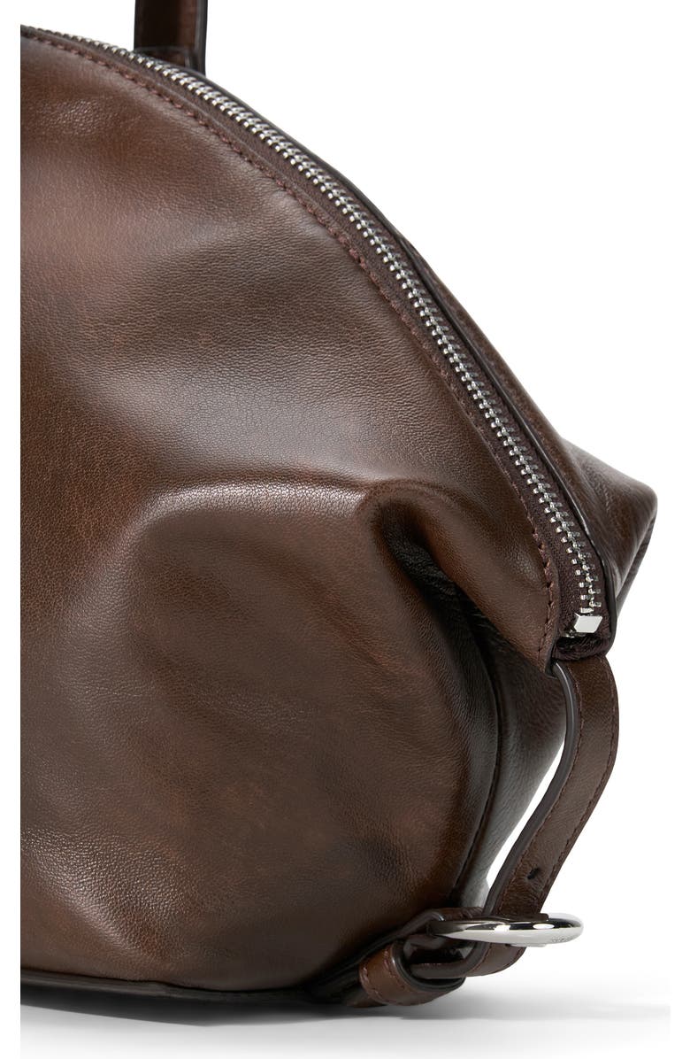 STAUD Hester Leather Shoulder Bag, Alternate, color, Espresso Distressed