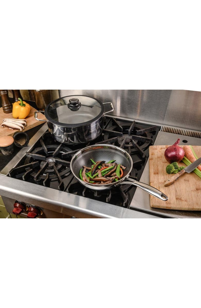 FRIELING Black Cube 9-1/2 Inch 2.5 Quart Stainless/Nonstick Hybrid Chef's Pan, Alternate, color, Silver