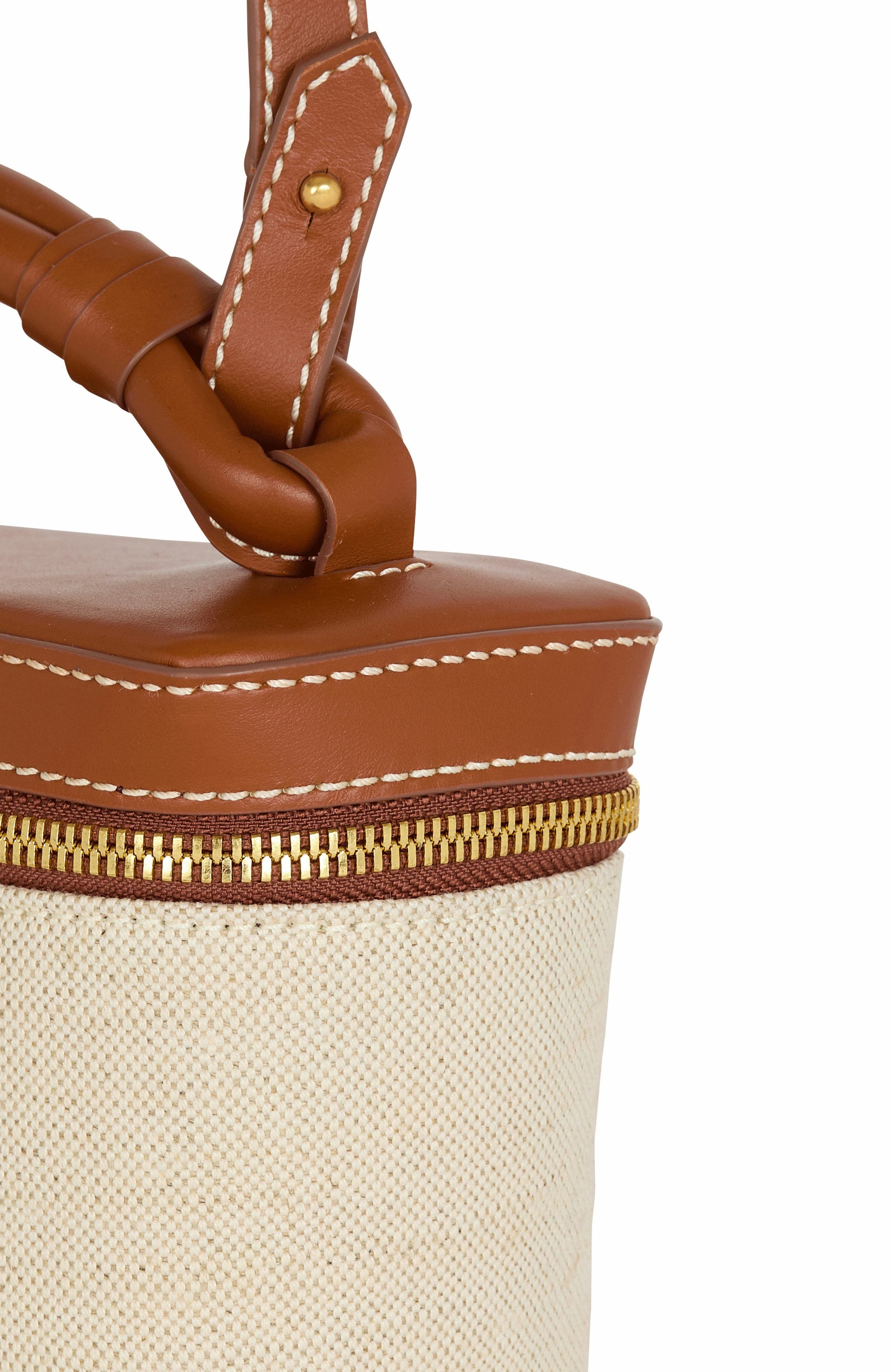 Balmain B-Army Vanity Case In Canvas And Leather, Alternate, color, 