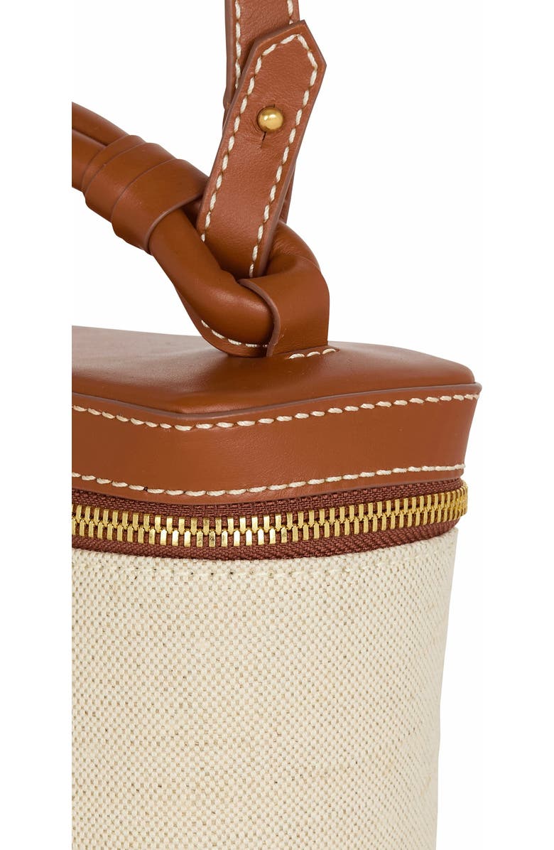 Balmain B-Army Vanity Case In Canvas And Leather, Alternate, color, Beige