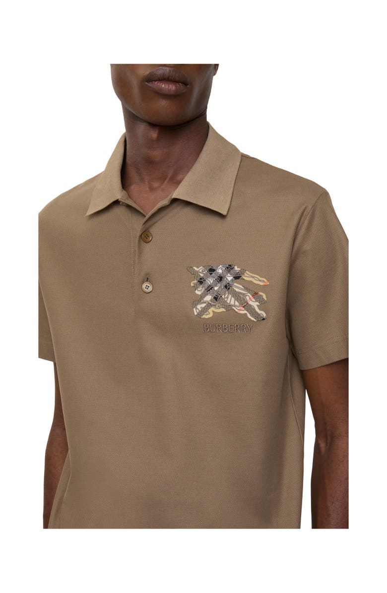 Burberry EKD Check Cotton Polo Shirt, Alternate, color, Clay Brown