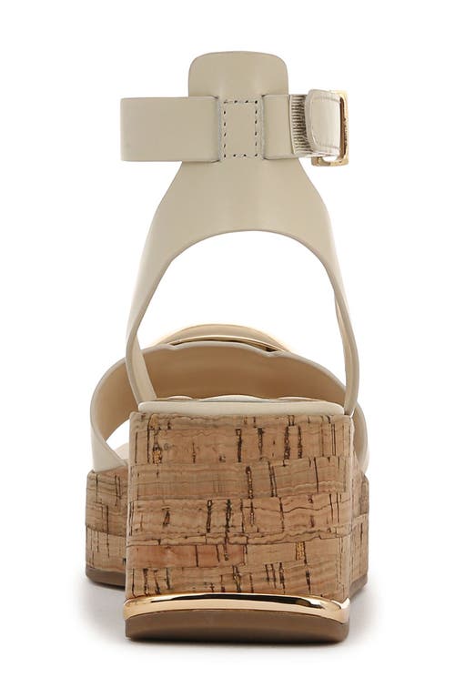 Franco Sarto Taysha Ankle Strap Platform Wedge Sandal In White