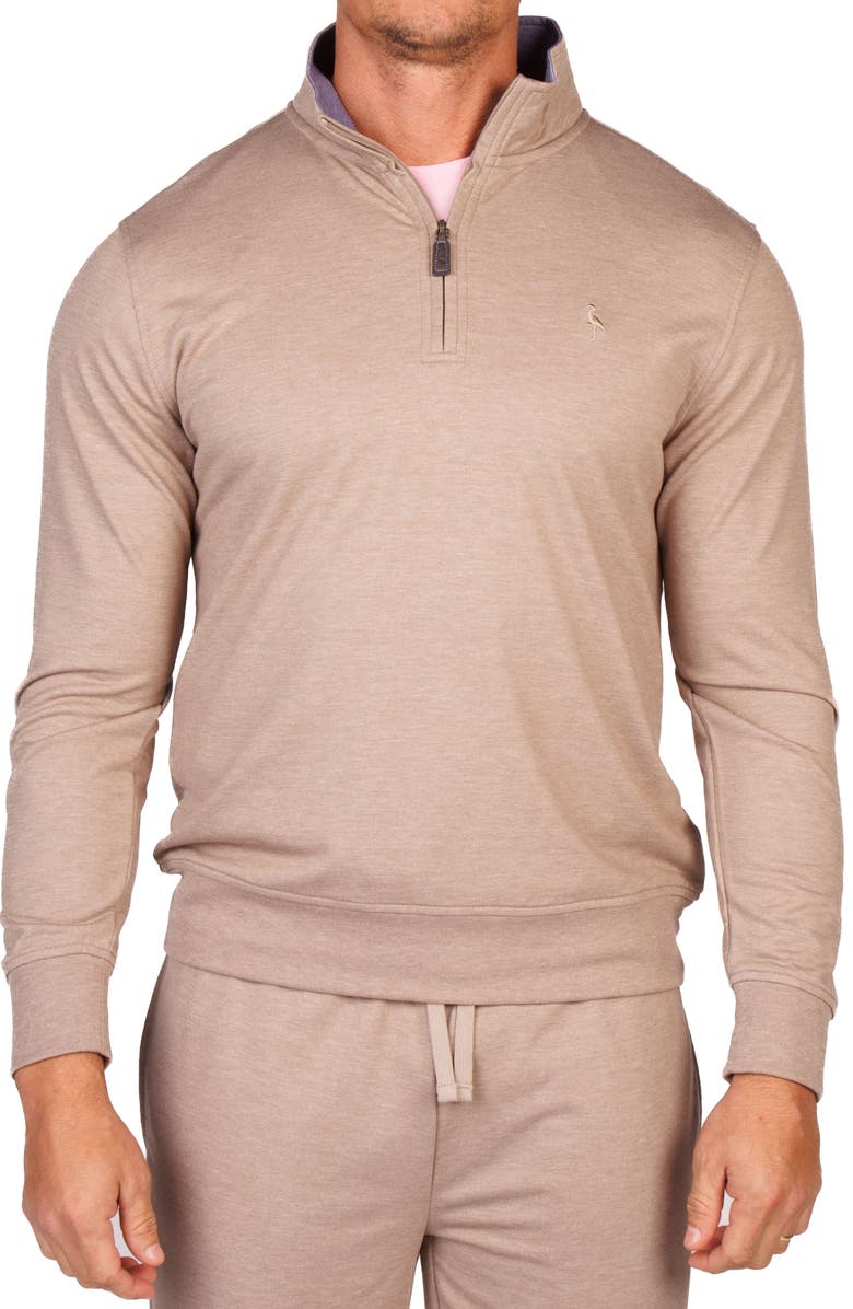 TailorByrd French Terry Quarter Zip Pullover, Main, color, Oatmeal