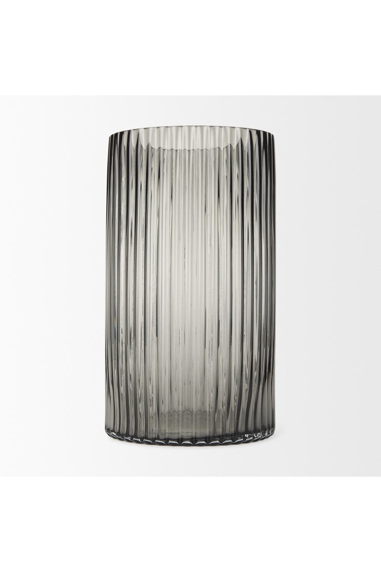 Dawn Ribbed Glass Vase, Alternate, color, Black