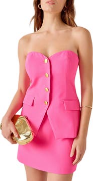 MARSY Strapless Button Top