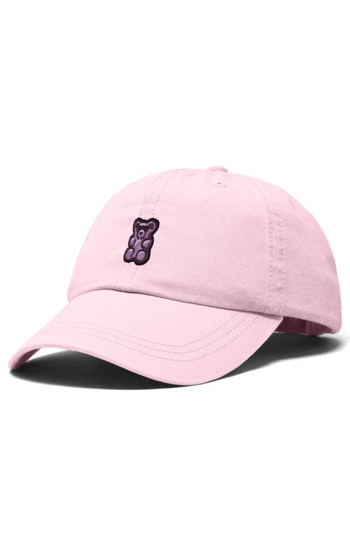 Dalix Purple Gummy Embroidered Cap In Washed Pink