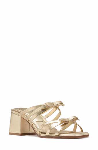 carolina metallic block heel sandal