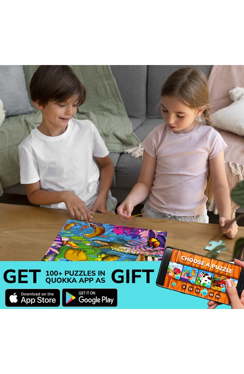 Quokka Shimmer & Animal Puzzle Set - 48 Piece Jigsaw Puzzles for Kids, Alternate, color, African, Amazon, Ocean