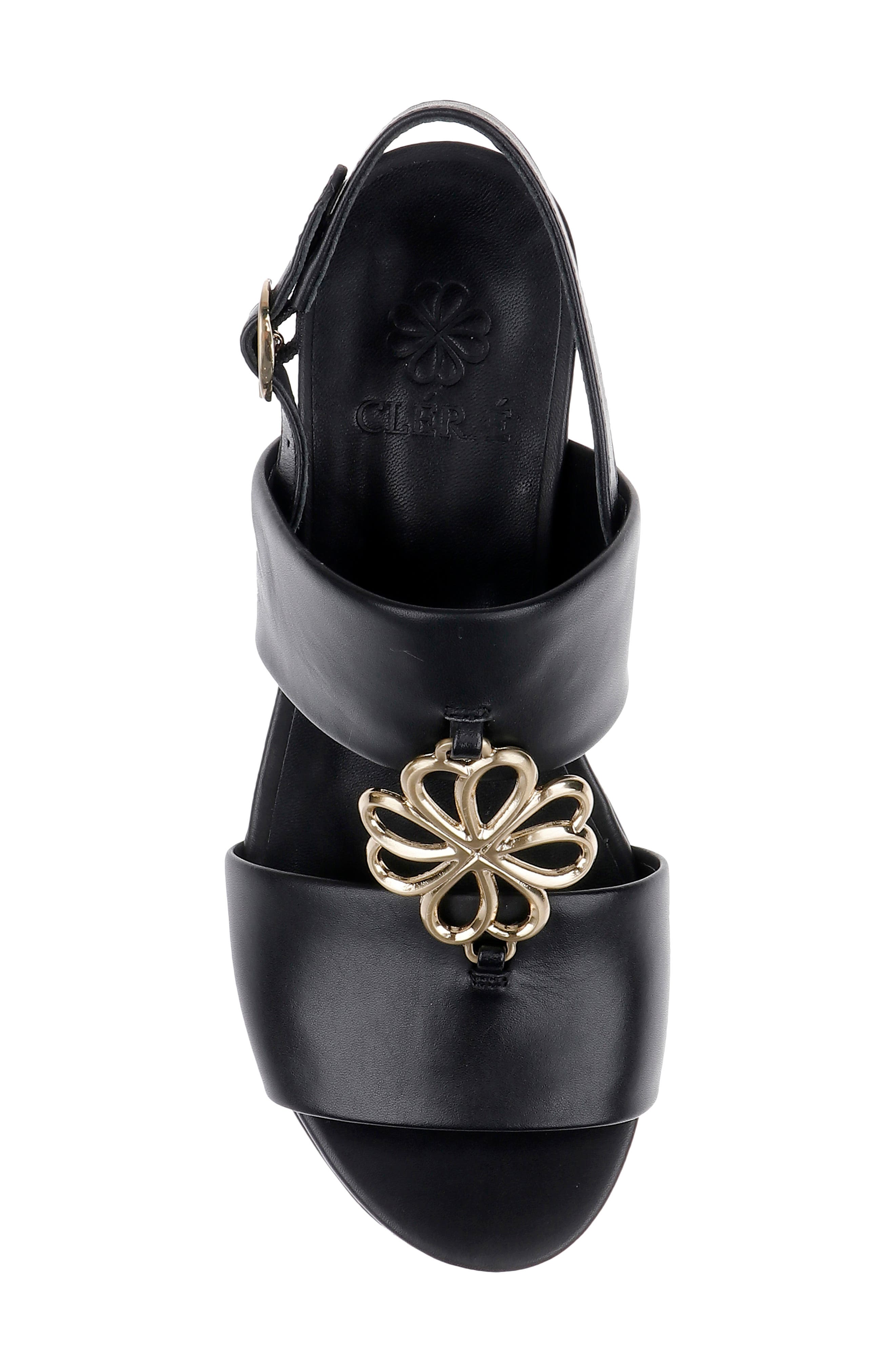 CLERAE Coraj Platform Sandal, Alternate, color, Black Leather
