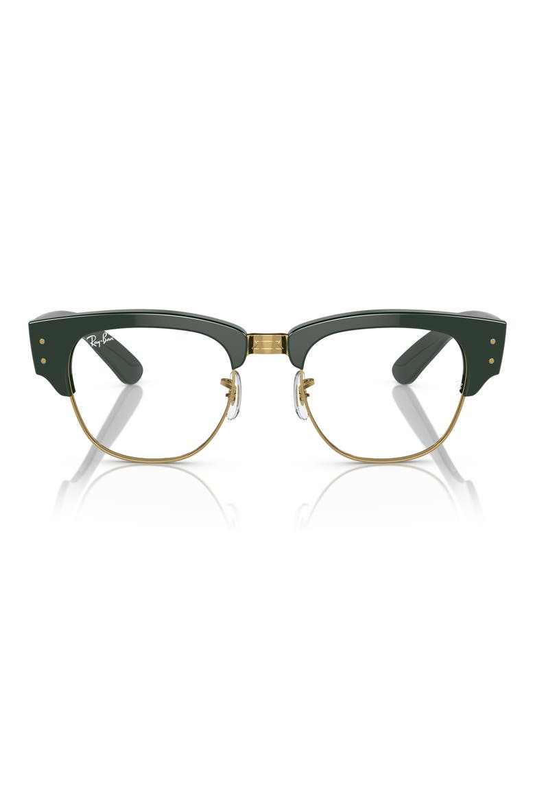 50mm Mega Clubmaster Square Optical Glasses, Main, color, GREEN