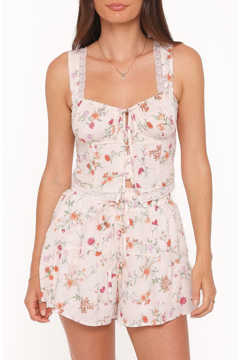 Antonia Floral Lace Trim Tank, Main, color, WHITE POPPY ROSE