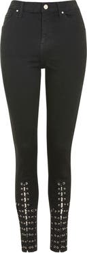Topshop Lattice Crop Skinny Jeans