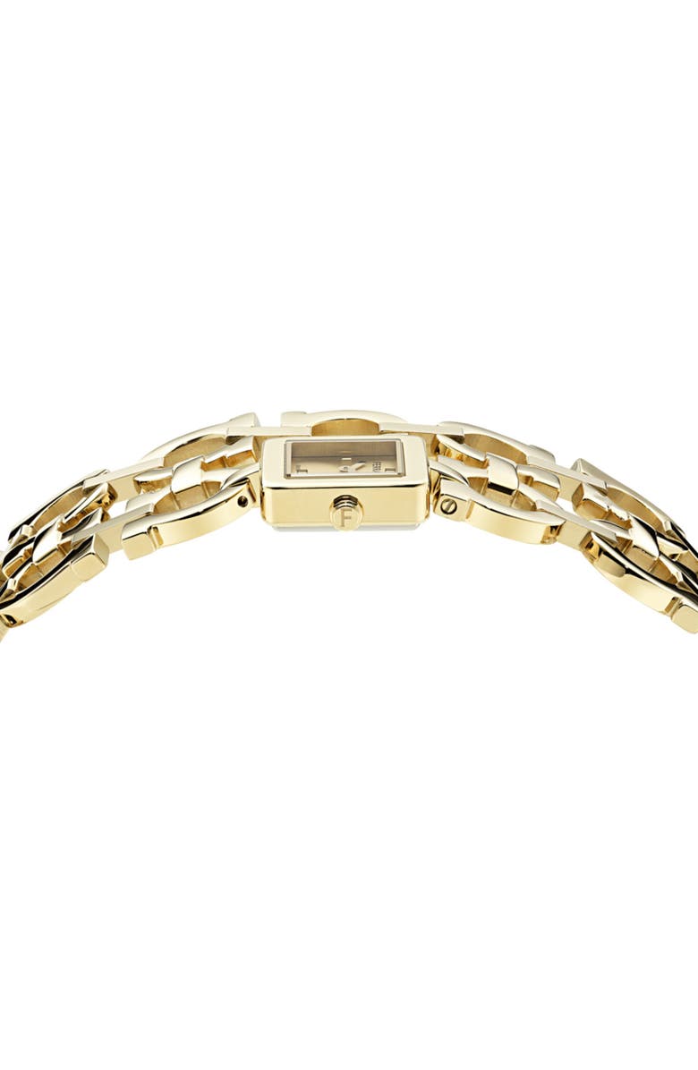 FERRAGAMO Double Gancini Catwalk Double Bracelet Watch, 19mm x 19mm, Alternate, color, Yellow Gold