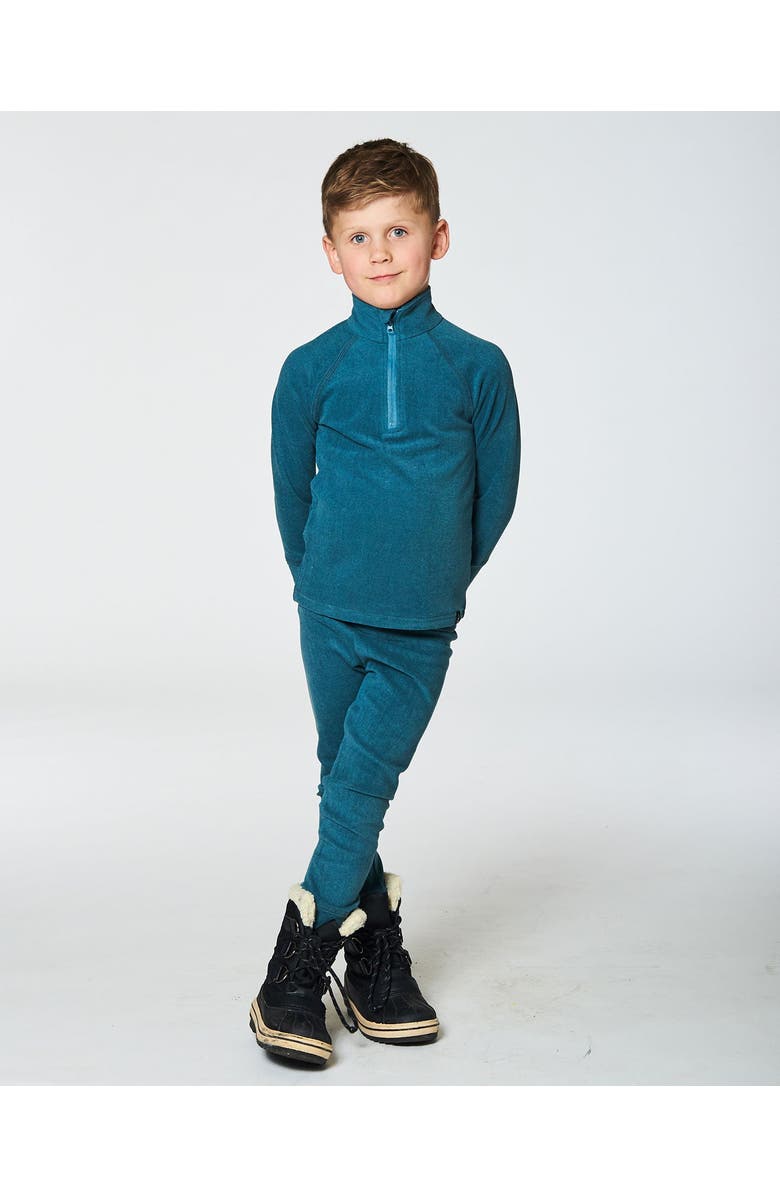 Deux par Deux Boy's Two Piece Thermal Underwear Set Pine Green, Alternate, color,