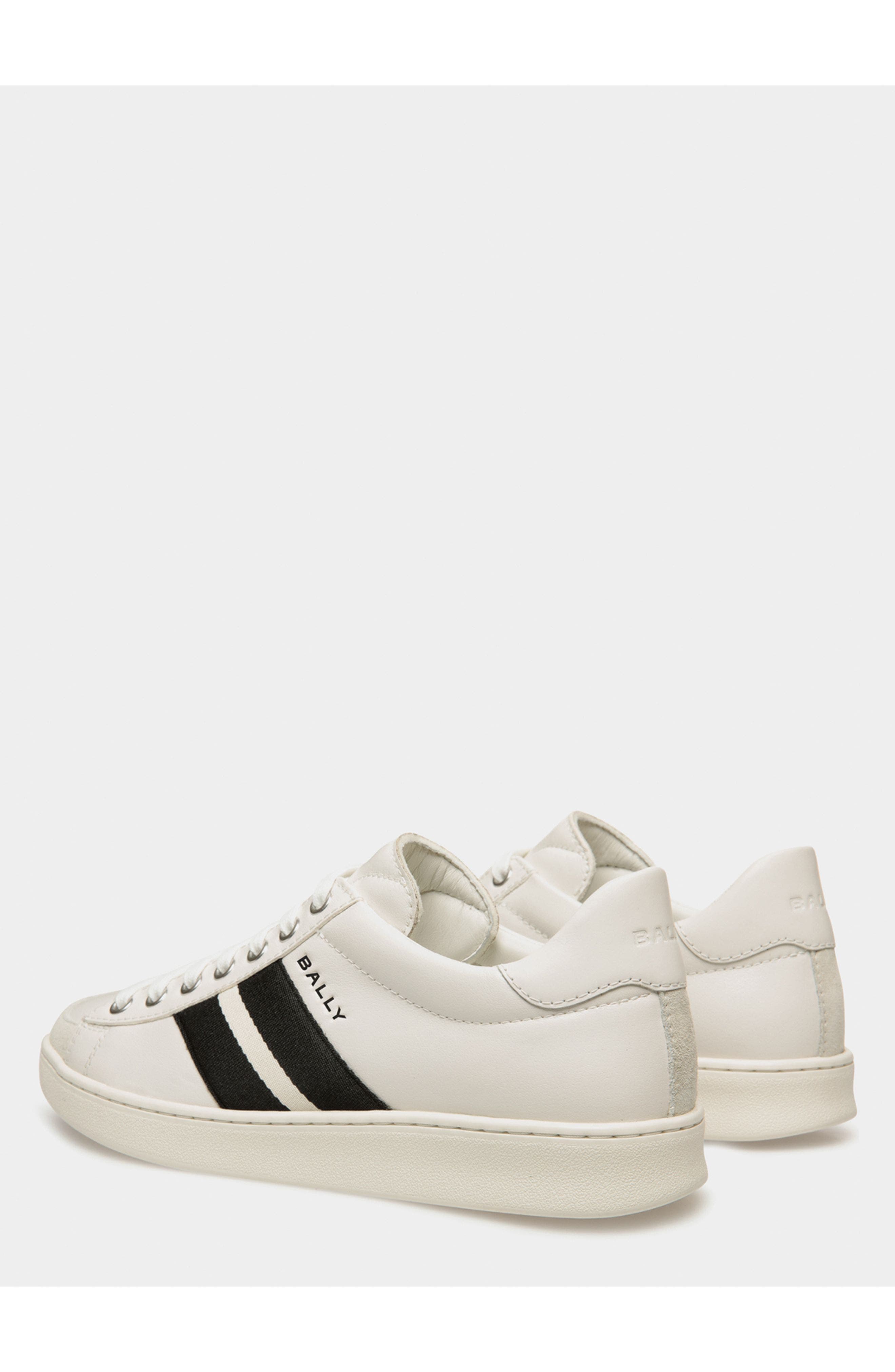 Bally Tennis Sneaker In Buffalo Leather, Alternate, color, White