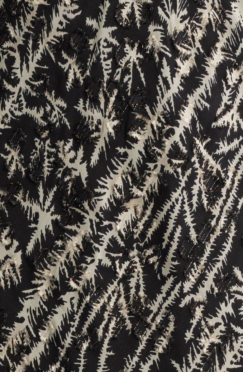 BOSS Orange Dilimi Long Sleeve V-Neck Midi Cocktail Dress, Alternate, color, Black/ Ivory