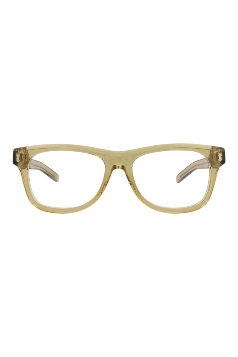 52mm Square Optical Glasses, Main, color, YELLOW YELLOW TRANSPARENT