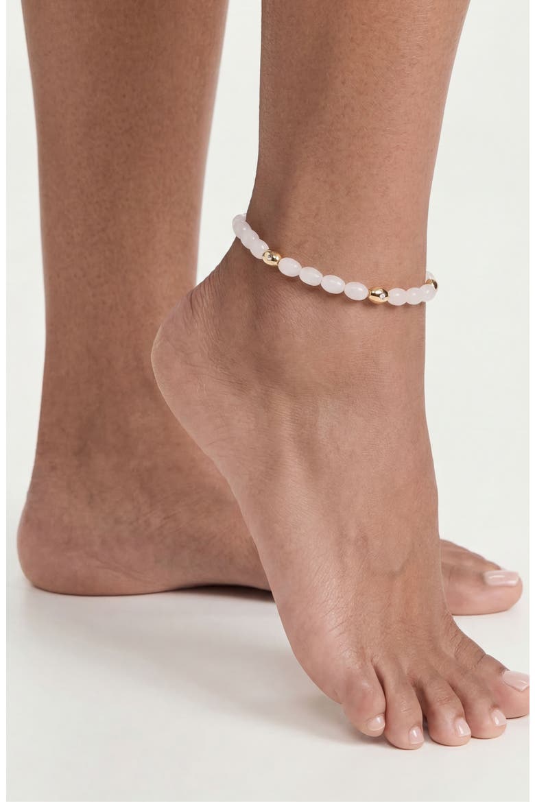 Freshwater Pearl Pebble Anklet, Alternate, color, BONE