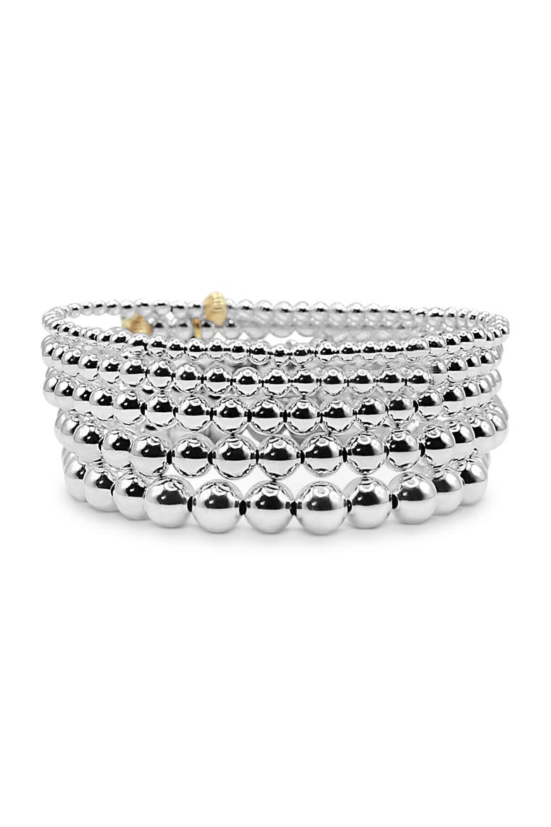 Sterling Silver Bracelet Stack, Main, color, Silver