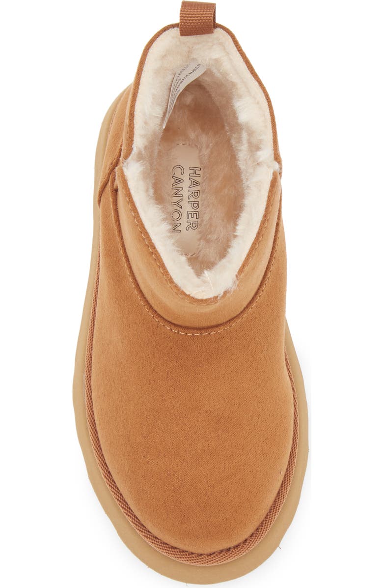 Harper Canyon Kid's Ezra Faux Fur Lined Platform Bootie, Alternate, color, Tan Chestnut