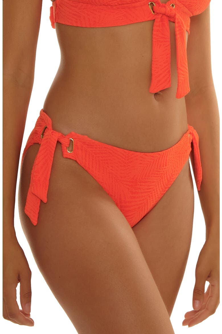 Golden Oasis Jacquard Bikini Bottoms, Alternate, color, HEAT