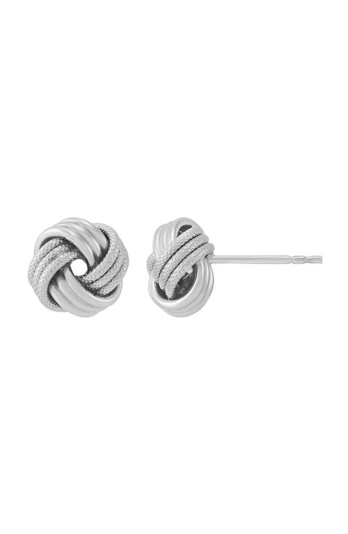 Frankie & Zoe Swirl Love Knot Stud Earrings In Silver