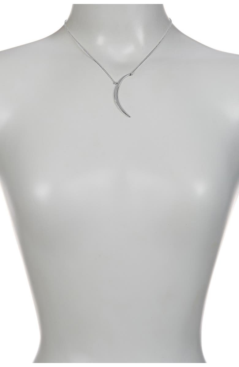 Sterling Forever Crescent Moon Pendant Necklace, Alternate, color,