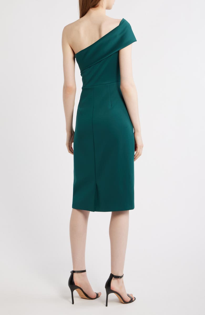 Eliza J Ruched One-Shoulder Satin Cocktail Dress, Alternate, color,
